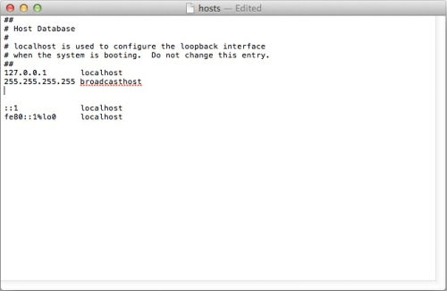 Редактируем hosts в Mac OS X
